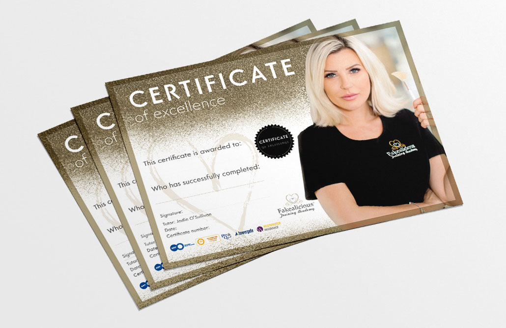 Fakealicious Training Certificate Design by Get To Page One Ltd